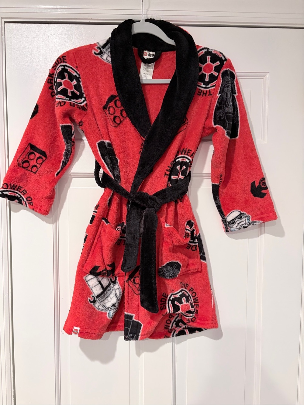Lego Red and Black Kids Fleece Robe with Graphic Print